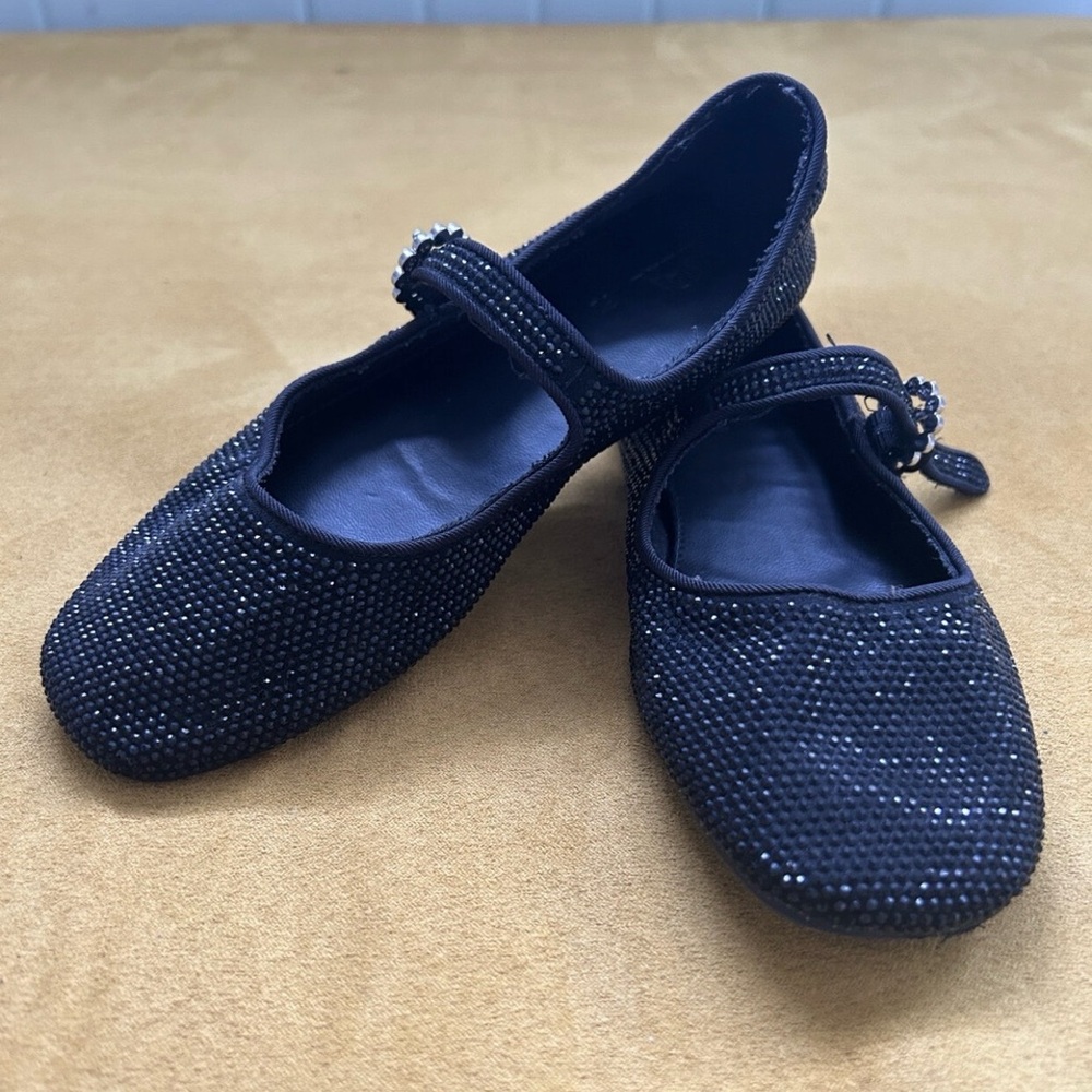 Zara Kids Black Sparkle Dress Shoes